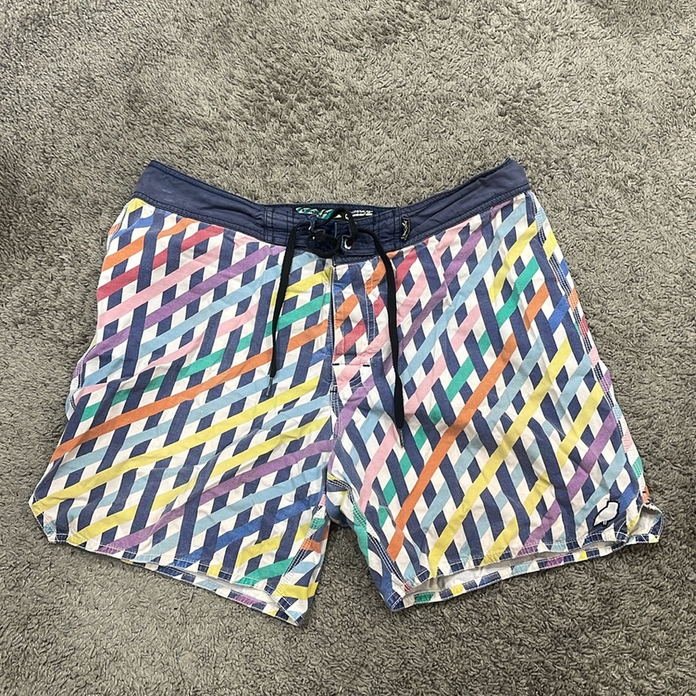 Fun retro swim trunks!